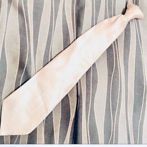 Kids Clip on Tie White Satin-like